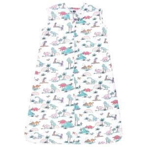 imageHudson Baby Unisex Baby Cotton Sleeveless Wearable Sleeping Bag Sack Blanket Modern Rainbow 06 MonthsPink Dinosaur Adventures