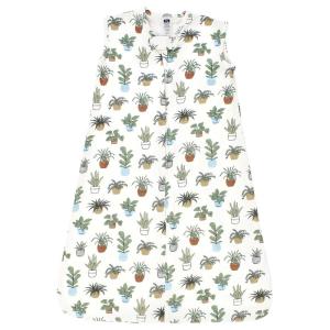imageHudson Baby Unisex Baby Cotton Sleeveless Wearable Sleeping Bag Sack Blanket Modern Rainbow 06 MonthsPlants
