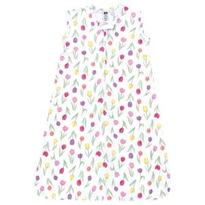 imageHudson Baby Unisex Baby Cotton Sleeveless Wearable Sleeping Bag Sack Blanket Modern Rainbow 06 MonthsSpring Tulips