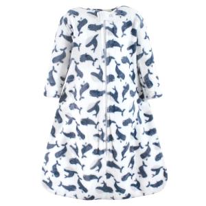 imageHudson Baby Unisex Baby Plush Sleeping Bag Sack Blanket Boy Farm Animals Long Sleeve 612 MonthsLongsleeve Whale
