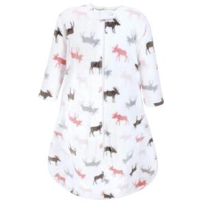 imageHudson Baby Unisex Baby Plush Sleeping Bag Sack Blanket Boy Farm Animals Long Sleeve 612 MonthsPink Moose Long Sleeve