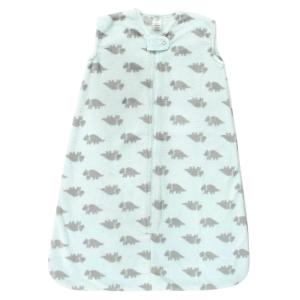 imageHudson Baby Unisex Baby Plush Sleeping Bag Sack Blanket Boy Farm Animals Long Sleeve 612 MonthsSleeveless Triceratops