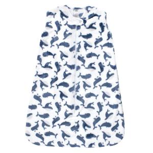 imageHudson Baby Unisex Baby Plush Sleeping Bag Sack Blanket Boy Farm Animals Long Sleeve 612 MonthsSleeveless Whale