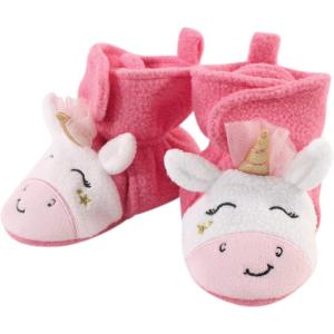 imageHudson Baby UnisexChild Cozy Fleece BootiesPink Star Unicorn