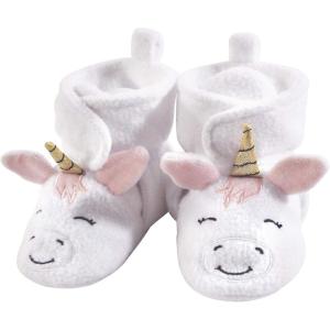 imageHudson Baby UnisexChild Cozy Fleece BootiesWhite Unicorn
