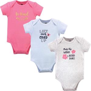 imageHudson Baby babygirls Cotton Bodysuits 3packBe Kind Girl