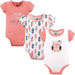 imageHudson Baby babygirls Cotton Bodysuits 3packBoho Owl