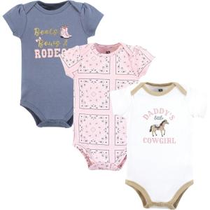 imageHudson Baby babygirls Cotton Bodysuits 3packCowgirl