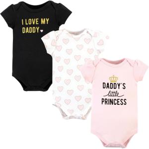imageHudson Baby babygirls Cotton Bodysuits 3packDaddys Little Princess