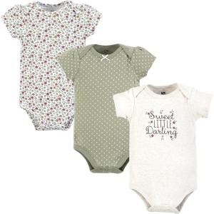 imageHudson Baby babygirls Cotton Bodysuits 3packDarling