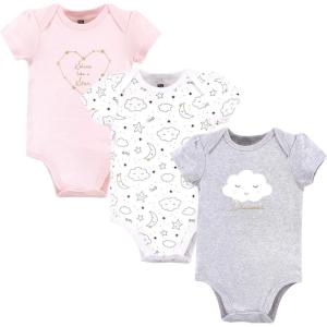 imageHudson Baby babygirls Cotton Bodysuits 3packDreamer