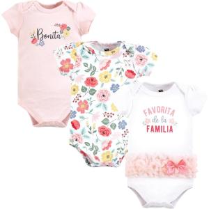 imageHudson Baby babygirls Cotton Bodysuits 3packFavorita Botanical Tutu
