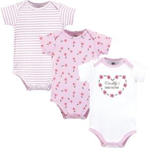 imageHudson Baby babygirls Cotton Bodysuits 3packFloral Sweetheart