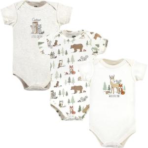 imageHudson Baby babygirls Cotton Bodysuits 3packForest Animals