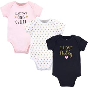 imageHudson Baby babygirls Cotton Bodysuits 3packGirl Daddy