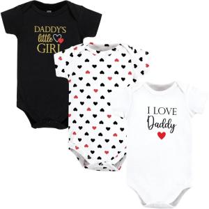 imageHudson Baby babygirls Cotton Bodysuits 3packGirl Daddy Red Black