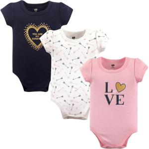 imageHudson Baby babygirls Cotton Bodysuits 3packLove