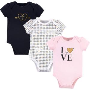imageHudson Baby babygirls Cotton Bodysuits 3packLove Xoxo