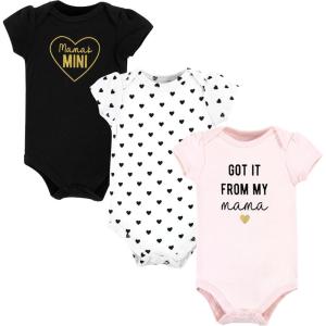 imageHudson Baby babygirls Cotton Bodysuits 3packMama Heart