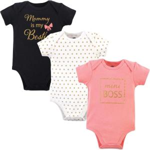 imageHudson Baby babygirls Cotton Bodysuits 3packMini Boss