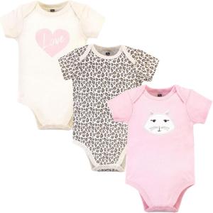 imageHudson Baby babygirls Cotton Bodysuits 3packPink Kitty