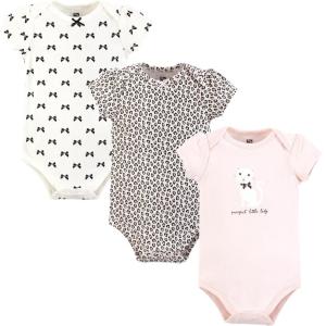 imageHudson Baby babygirls Cotton Bodysuits 3packPurrfect