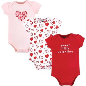 imageHudson Baby babygirls Cotton Bodysuits 3packValentine Hearts