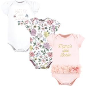 imageHudson Baby babygirls Cotton Bodysuits 3packVintage Blossom Tutu