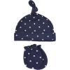imageHudson Baby Unisex Baby Cotton Cap and Scratch Mitten SetBlue Elephant