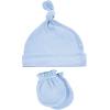imageHudson Baby Unisex Baby Cotton Cap and Scratch Mitten SetBlue Elephant