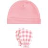 imageHudson Baby Unisex Baby Cotton Cap and Scratch Mitten SetButterfly Floral
