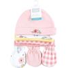 imageHudson Baby Unisex Baby Cotton Cap and Scratch Mitten SetButterfly Floral