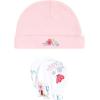 imageHudson Baby Unisex Baby Cotton Cap and Scratch Mitten SetButterfly Floral