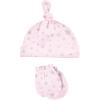 imageHudson Baby Unisex Baby Cotton Cap and Scratch Mitten SetCloud Mobile Pink