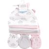 imageHudson Baby Unisex Baby Cotton Cap and Scratch Mitten SetCloud Mobile Pink
