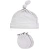 imageHudson Baby Unisex Baby Cotton Cap and Scratch Mitten SetCloud Mobile Pink