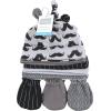 imageHudson Baby Unisex Baby Cotton Cap and Scratch Mitten SetModern Mustache