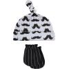 imageHudson Baby Unisex Baby Cotton Cap and Scratch Mitten SetModern Mustache