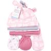imageHudson Baby Unisex Baby Cotton Cap and Scratch Mitten SetPink Elephant