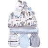 imageHudson Baby Unisex Baby Cotton Cap and Scratch Mitten SetRoyal Safari