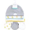 imageHudson Baby Unisex Baby Cotton Cap and Scratch Mitten SetSunshine and Clouds