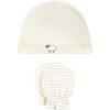 imageHudson Baby Unisex Baby Cotton Cap and Scratch Mitten SetTaupe Sheep