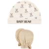 imageHudson Baby Unisex Baby Cotton Cap and Scratch Mitten SetTeddy Bears