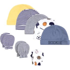 imageHudson Baby Unisex Baby Cotton Cap and Scratch Mitten SetSports Fan