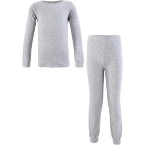 imageHudson Baby Unisex Baby Thermal Long Underwear Set Soft PinkHeather Gray