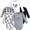 imageHudson Baby babygirls Cotton Longsleeve Bodysuits 5packBaby Bear Gray Black