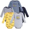 imageHudson Baby babygirls Cotton Longsleeve Bodysuits 5packConstruction