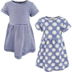 imageHudson Baby Girls Cotton DressesBlue Daisy