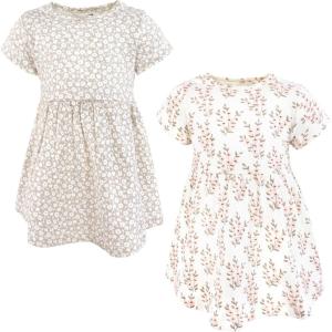 imageHudson Baby Girls Cotton DressesPink Taupe Florals