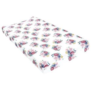 imageHudson Baby Unisex Baby Changing Pad Cover Dinosaurs One SizeBlush Navy Floral